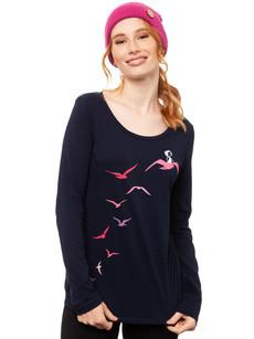 Möwenflug Longsleeve navy via FellHerz T-Shirts - bio, fair & vegan