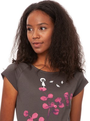 Eukalyptusmädchen Cap Sleeve dark grey from FellHerz T-Shirts - bio, fair & vegan