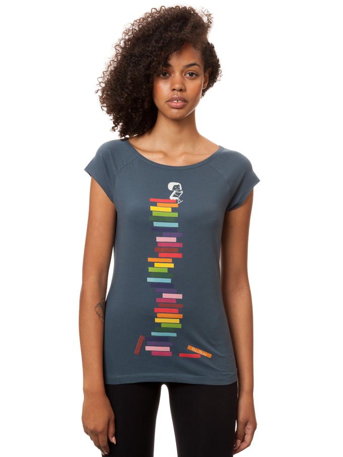Books Girl Cap Sleeve thundercloud from FellHerz T-Shirts - bio, fair & vegan
