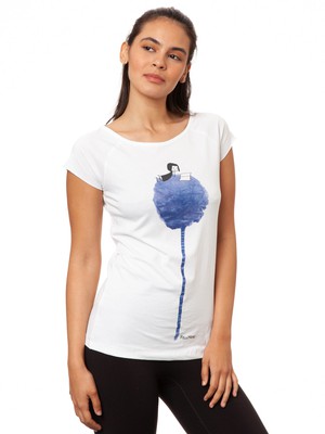 Blumenbuch Cap Sleeve white from FellHerz T-Shirts - bio, fair & vegan