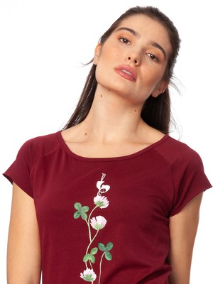 Glücksklee Cap Sleeve ruby from FellHerz T-Shirts - bio, fair & vegan