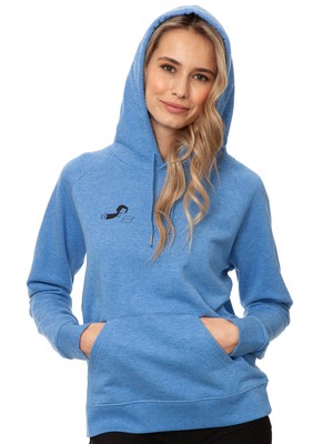 Buchmädchen Hoodie blue melange from FellHerz T-Shirts - bio, fair & vegan
