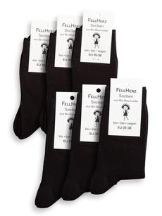6er Pack dicke und dünne Socken mit Bio-Baumwolle Mix schwarz via FellHerz T-Shirts - bio, fair & vegan