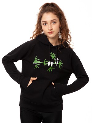 Faultier Hoodie black from FellHerz T-Shirts - bio, fair & vegan