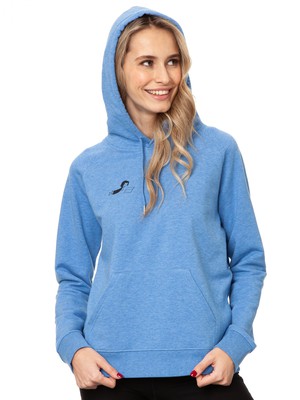 Buchmädchen Hoodie blue melange from FellHerz T-Shirts - bio, fair & vegan