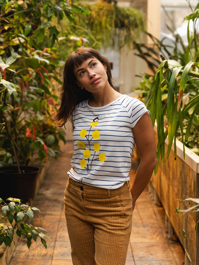 Just relax Cap Sleeve striped white blue from FellHerz T-Shirts - bio, fair & vegan