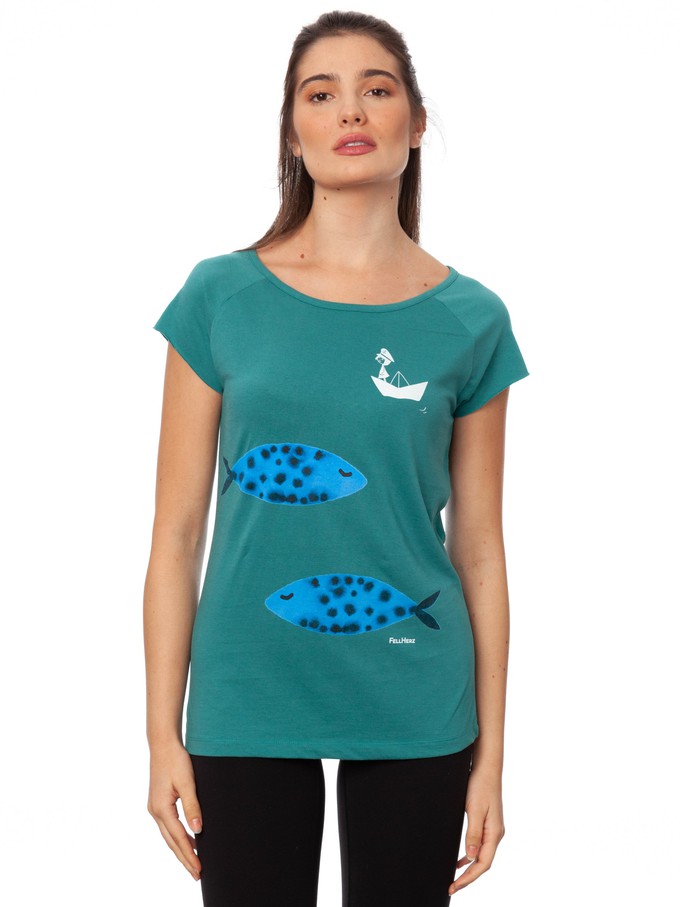 La Capitana Cap Sleeve jungel green from FellHerz T-Shirts - bio, fair & vegan