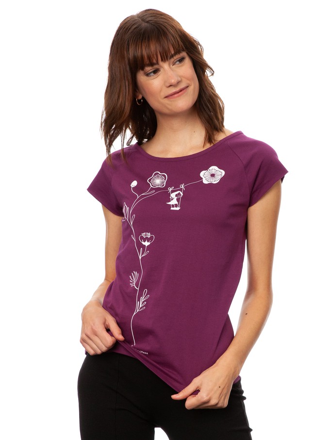 Schaukelmädchen Cap Sleeve berry from FellHerz T-Shirts - bio, fair & vegan