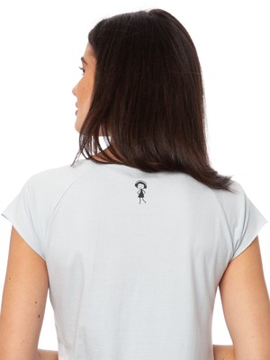 Saxofonmädchen Cap Sleeve sky blue from FellHerz T-Shirts - bio, fair & vegan