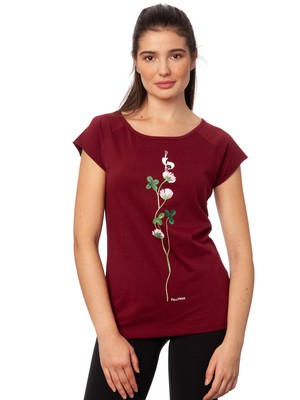 Glücksklee Cap Sleeve ruby from FellHerz T-Shirts - bio, fair & vegan