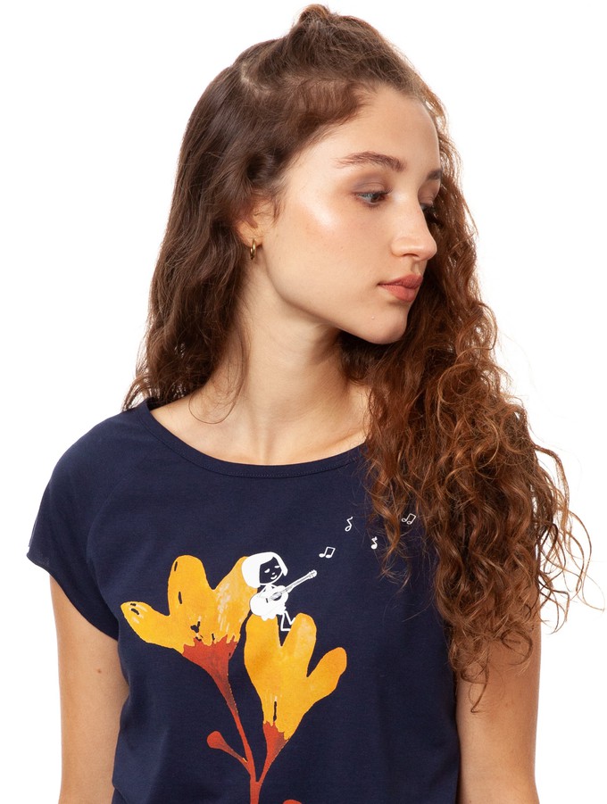 Gitarrenmädchen Cap Sleeve midnight from FellHerz T-Shirts - bio, fair & vegan Gitarrenmädchen Cap Sleeve midnight from FellHerz T-Shirts - bio, fair & vegan