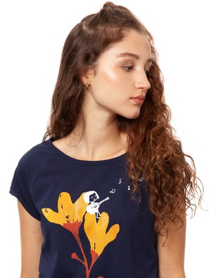Gitarrenmädchen Cap Sleeve midnight from FellHerz T-Shirts - bio, fair & vegan Gitarrenmädchen Cap Sleeve midnight from FellHerz T-Shirts - bio, fair & vegan
