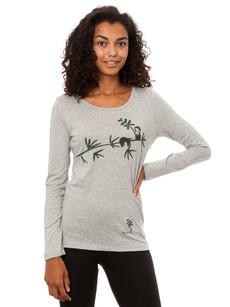 Faultier Longsleeve heather grey via FellHerz T-Shirts - bio, fair & vegan
