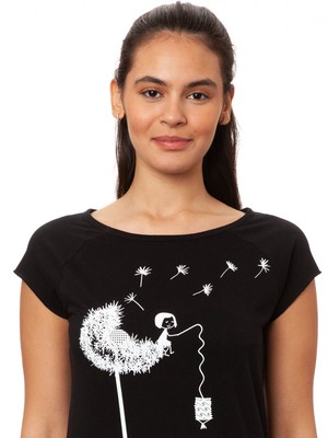 Pusteblume Cap Sleeve black from FellHerz T-Shirts - bio, fair & vegan