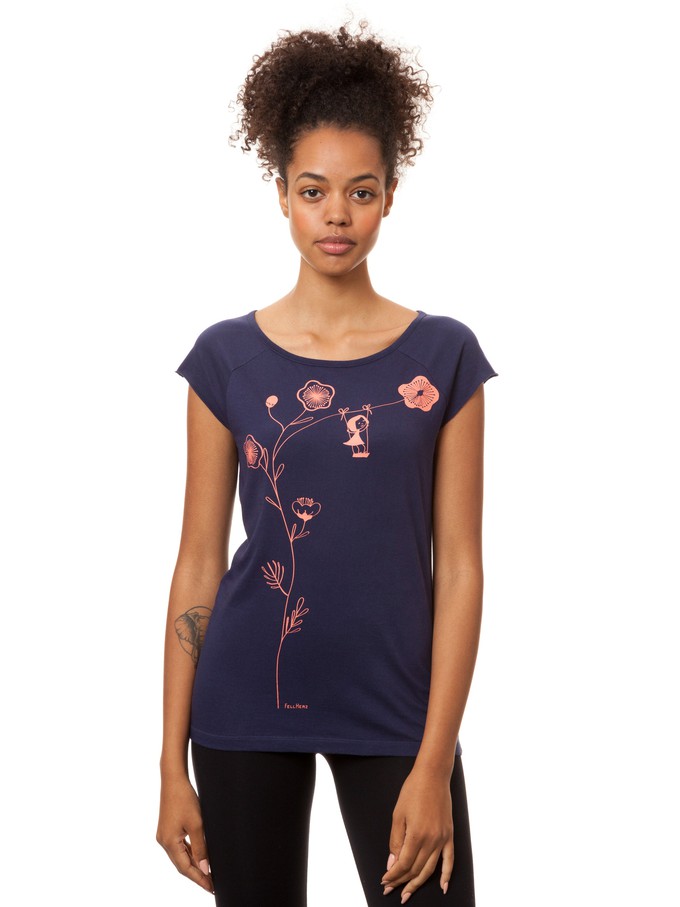 Schaukelmädchen Cap Sleeve midnight from FellHerz T-Shirts - bio, fair & vegan