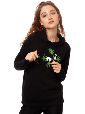 Faultier Hoodie black from FellHerz T-Shirts - bio, fair & vegan