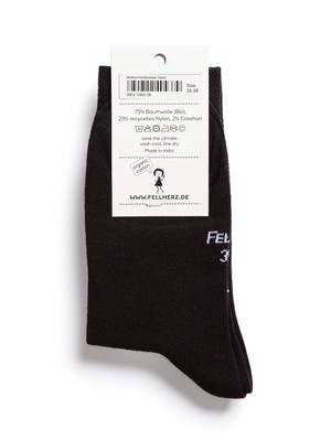 3er Pack Socken mit Bio-Baumwolle schwarz from FellHerz T-Shirts - bio, fair & vegan
