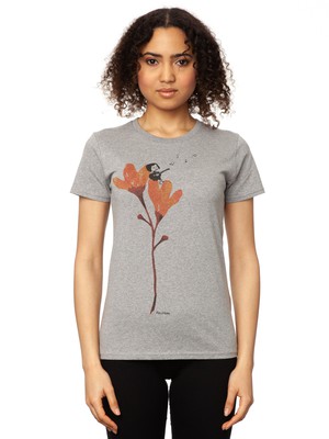 Gitarrenmädchen T-Shirt melange grey from FellHerz T-Shirts - bio, fair & vegan