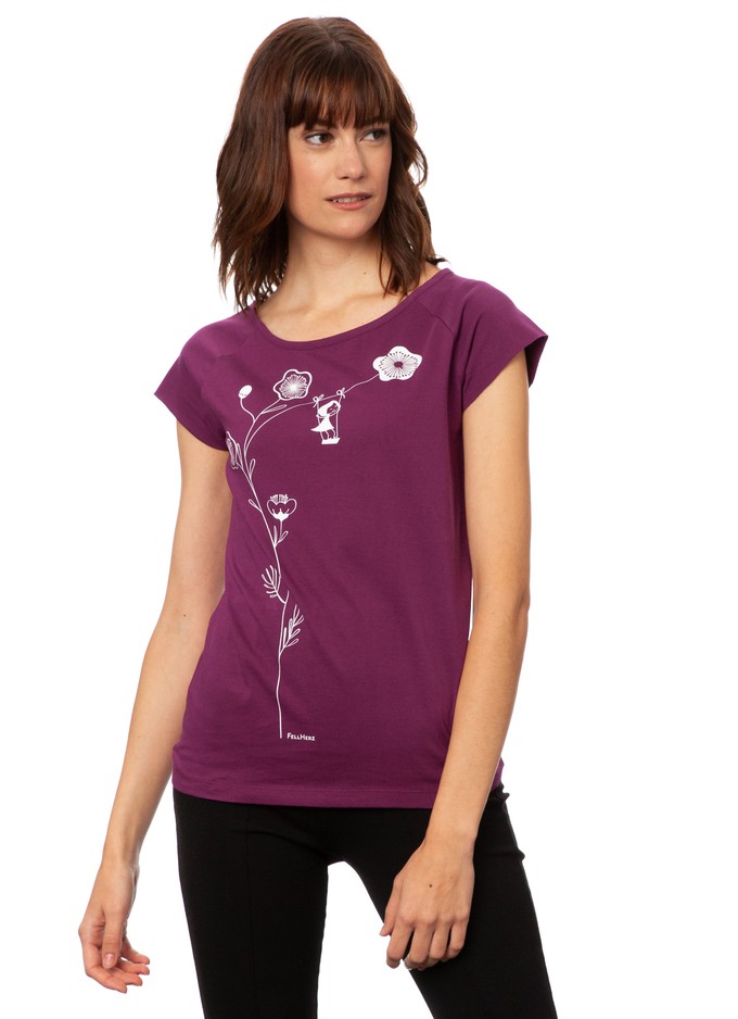 Schaukelmädchen Cap Sleeve berry from FellHerz T-Shirts - bio, fair & vegan