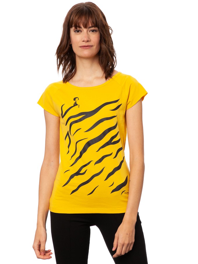 Tiger Girl Cap Sleeve sunshine from FellHerz T-Shirts - bio, fair & vegan