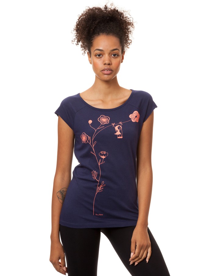 Schaukelmädchen Cap Sleeve midnight from FellHerz T-Shirts - bio, fair & vegan