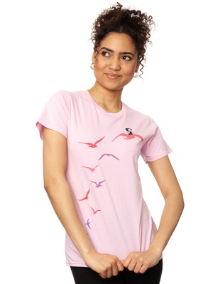 Möwenflug T-Shirt rosa from FellHerz T-Shirts - bio, fair & vegan