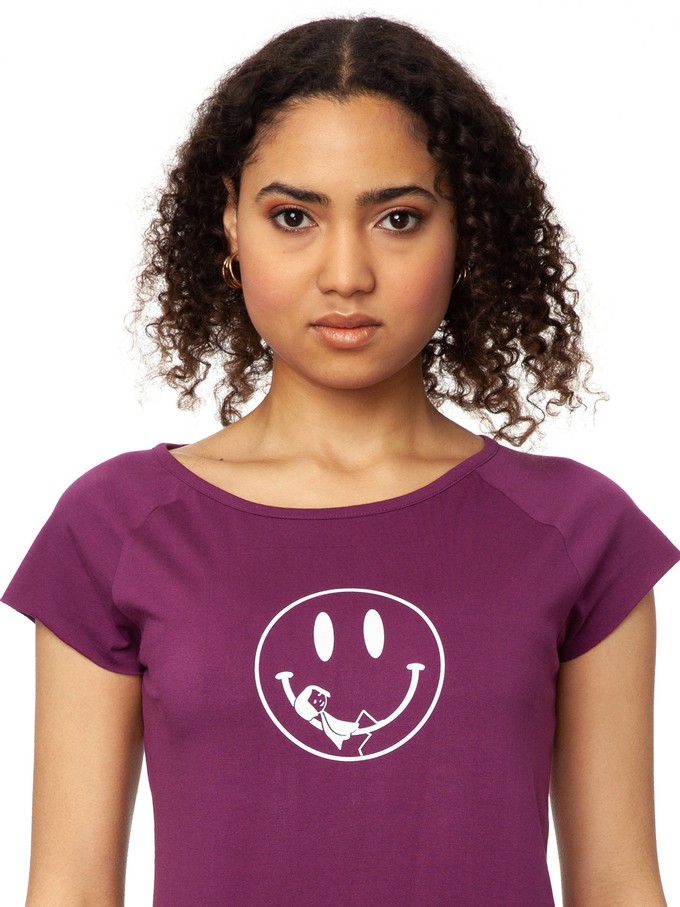 Smiley Cap Sleeve berry from FellHerz T-Shirts - bio, fair & vegan