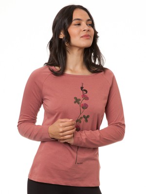 Raglan Longsleeve Glücksklee canyan rose from FellHerz T-Shirts - bio, fair & vegan Raglan Longsleeve Glücksklee canyan rose from FellHerz T-Shirts - bio, fair & vegan