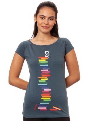 Books Girl Cap Sleeve thundercloud from FellHerz T-Shirts - bio, fair & vegan Books Girl Cap Sleeve thundercloud from FellHerz T-Shirts - bio, fair & vegan