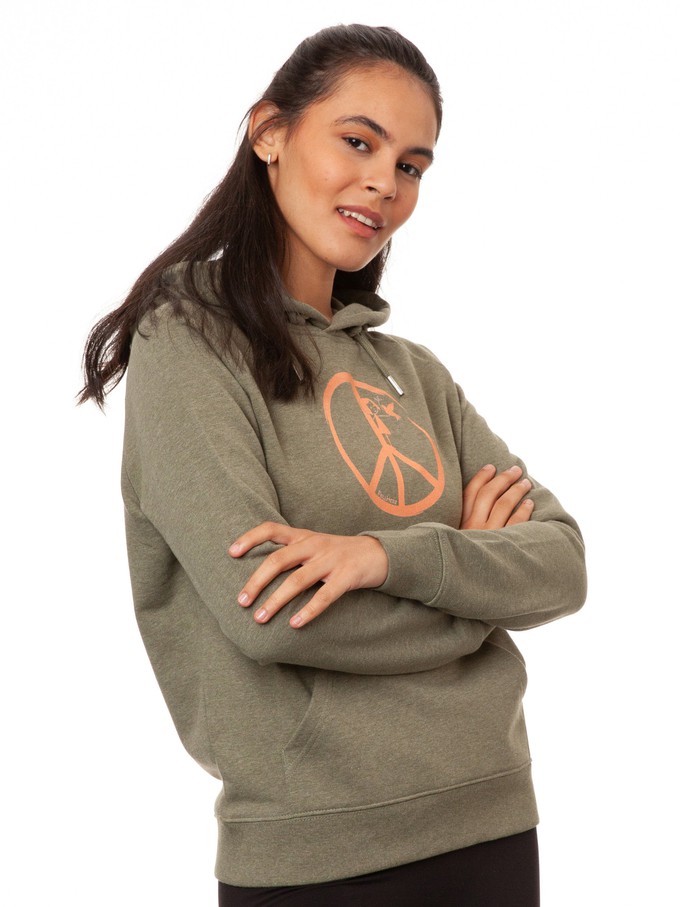 Peace Hoodie heather khaki from FellHerz T-Shirts - bio, fair & vegan