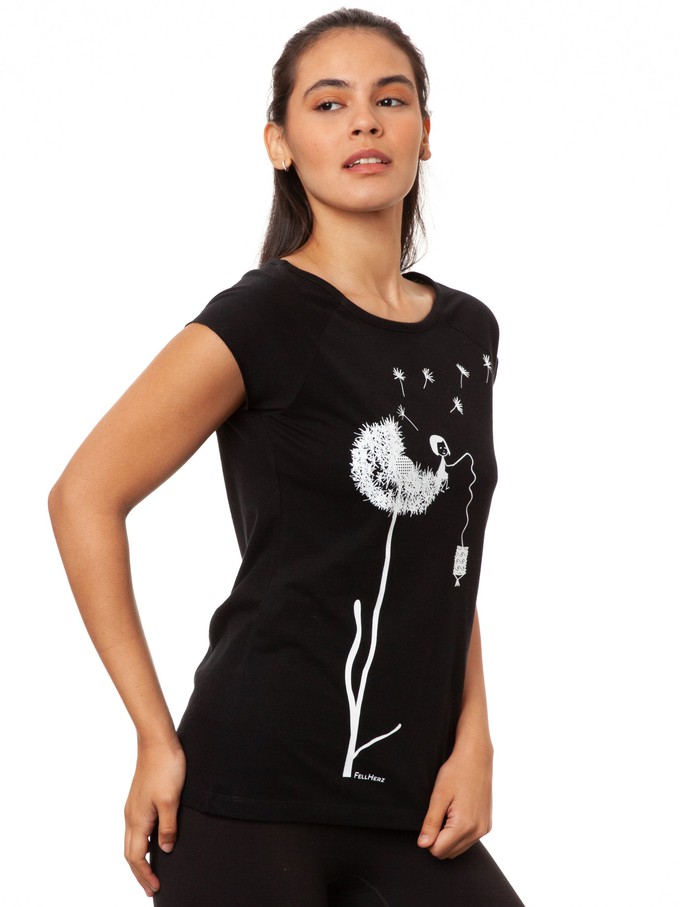 Pusteblume Cap Sleeve black from FellHerz T-Shirts - bio, fair & vegan