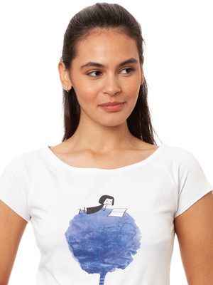 Blumenbuch Cap Sleeve white from FellHerz T-Shirts - bio, fair & vegan