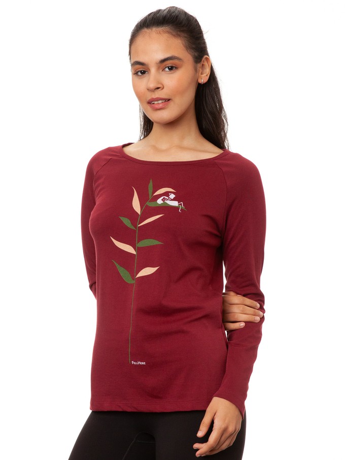 Raglan Longsleeve Booklover chestnut from FellHerz T-Shirts - bio, fair & vegan Raglan Longsleeve Booklover chestnut from FellHerz T-Shirts - bio, fair & vegan
