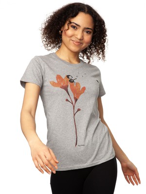 Gitarrenmädchen T-Shirt melange grey from FellHerz T-Shirts - bio, fair & vegan