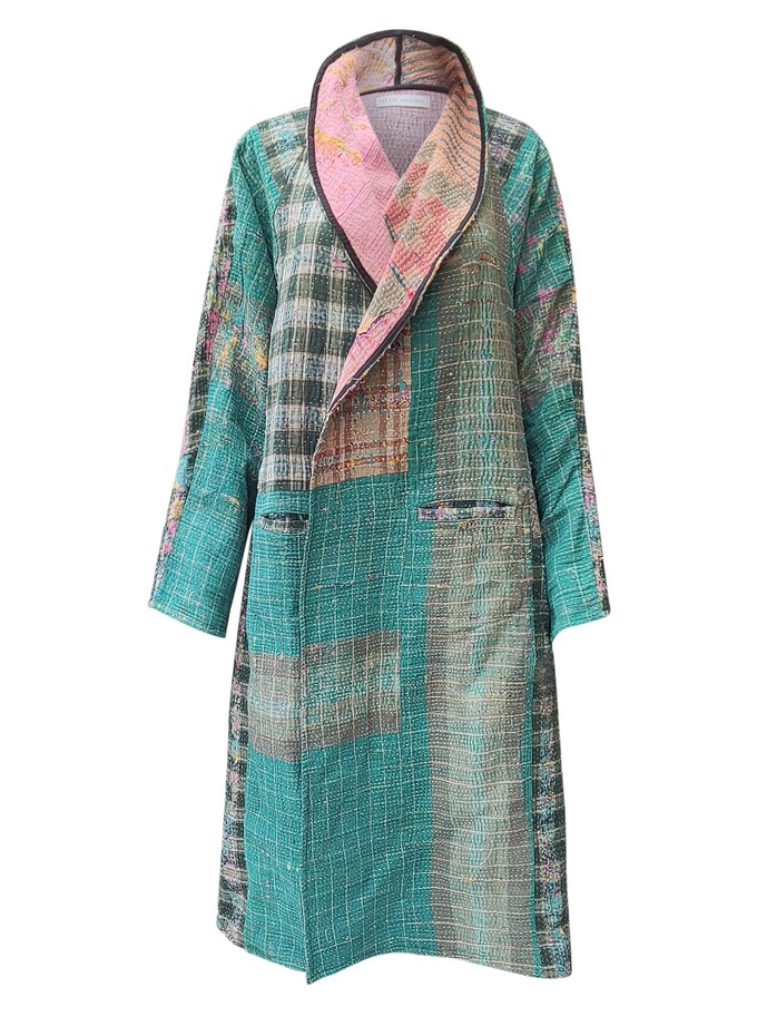 kantha vintage coat long surprise me from Fifth Origins