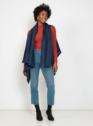 cape infinity lite wool sapphire from Fifth Origins