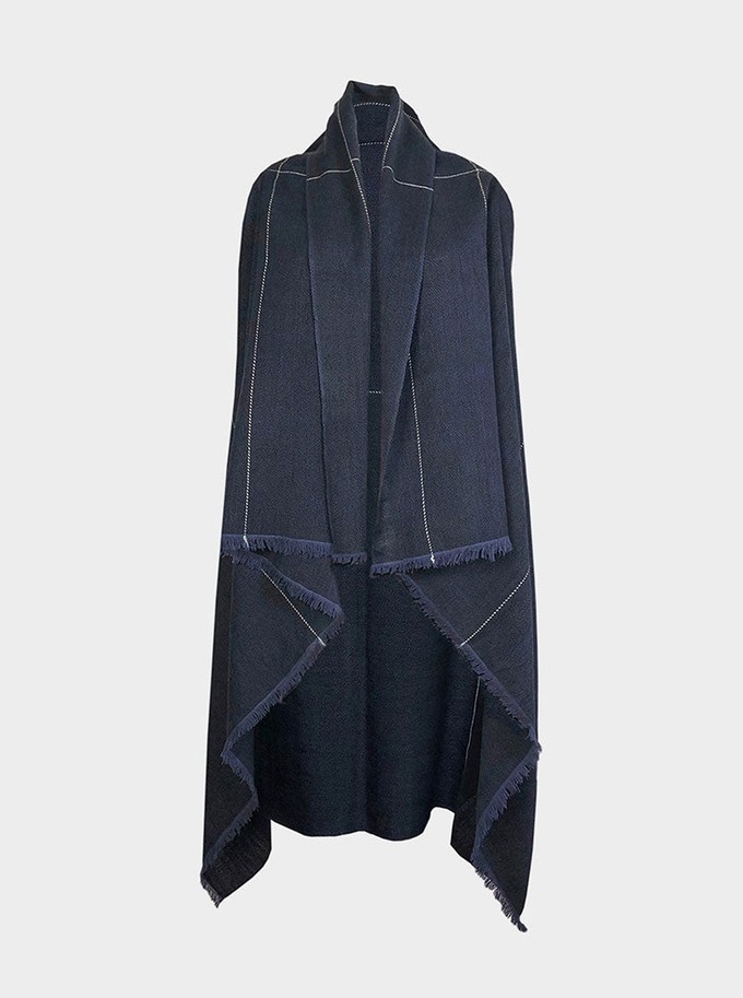 cape infinity lite wool sapphire from Fifth Origins