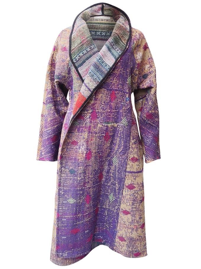kantha vintage coat long surprise me from Fifth Origins