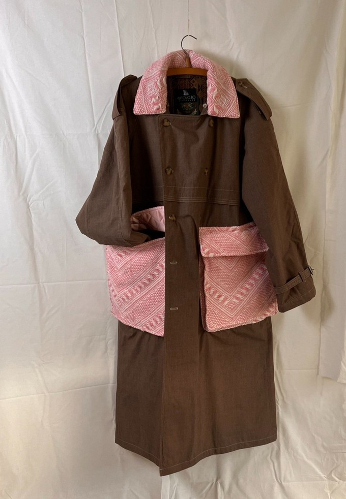The "VINTAGE KHAKI - PINK" Beautified/Edited Trench Coat - Large Fit from Fitolojio Workshop