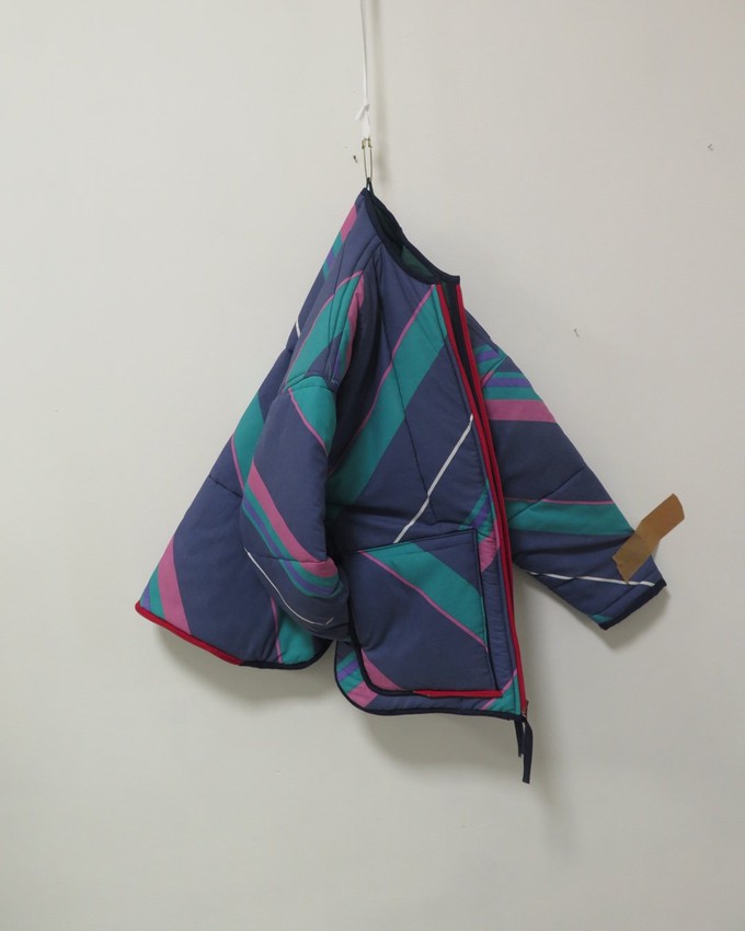 Our "LISA'S STRIPES"  Reversible Blanket Made COAT - M/L from Fitolojio Workshop