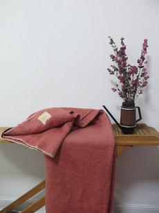 Our "Mr  CRAMER ROUGE PINK"  wool Blanket Made COAT - L- (Fit M/L) via Fitolojio Workshop
