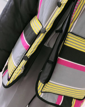 Our "SYNTH STRIPES"  Reversible Blanket Made COAT - M from Fitolojio Workshop