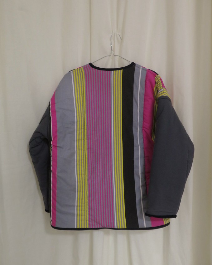Our "SYNTH STRIPES"  Reversible Blanket Made COAT - M from Fitolojio Workshop