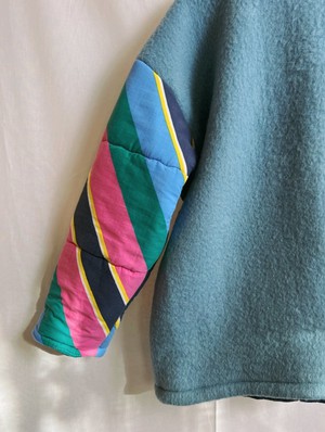 The "STRIPES SKY BLUE" Blankets Made Collar COAT - M from Fitolojio Workshop