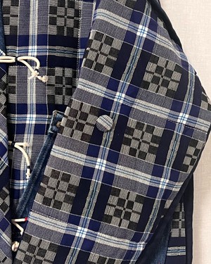 Our "BLUE STRIPES " UNISEX Reversible Blankets Made COAT - S/M/L from Fitolojio Workshop