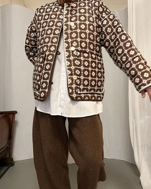 Our "WHITE DAISIES"  Reversible Blanket Made COAT - M from Fitolojio Workshop