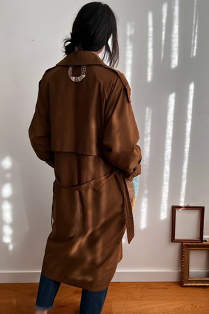 The "BROWN COCOA" - Patchworked Beautified/Edited Trench Coat - S/M Fit from Fitolojio Workshop