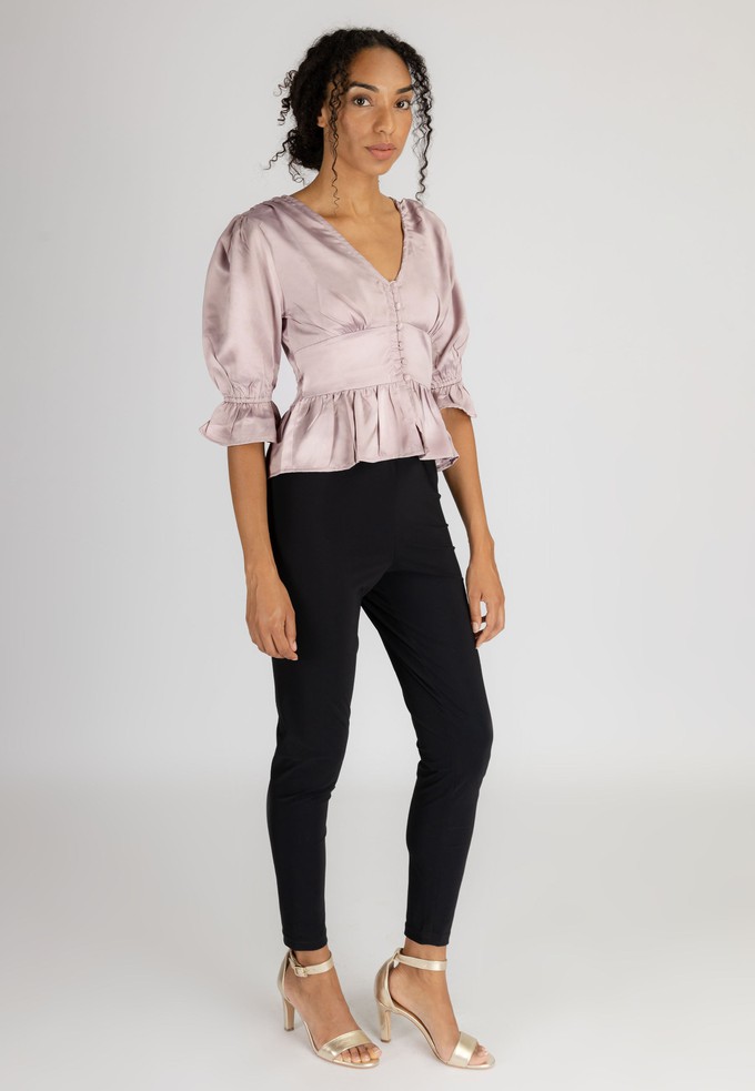 Satin Ruffle Top from For Love & Reason