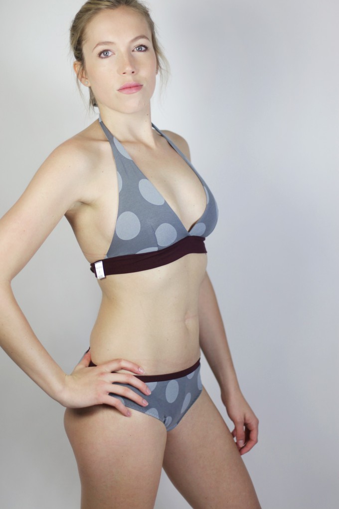 Bio Bikini Fjorde Dots grau / aubergine - Restposten from Frija Omina