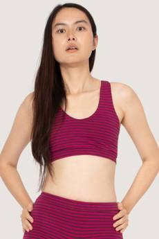 Bio-Baumwolle Bikini-Top Ijoris beere Streifen via Frija Omina